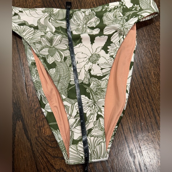 J. Crew Liberty green floral two piece cheeky bikini  NWOT size small medium - Picture 5 of 8